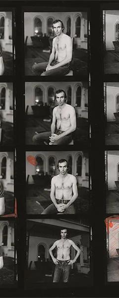 Peter Hujar self-portrait contact sheet from Hujar: Contact