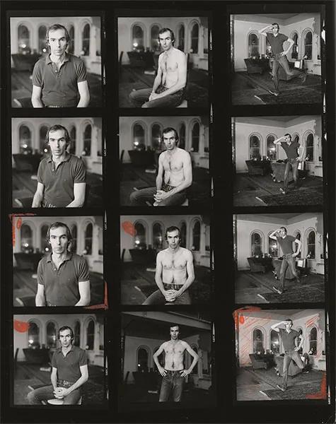 Peter Hujar self-portrait contact sheet from Hujar: Contact
