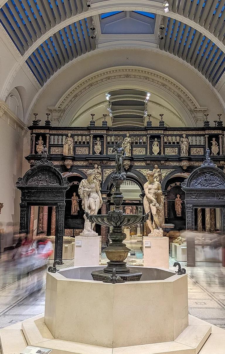 Objects on display in the Medieval and Renaissance Galleries at the Victoria and Albert Museum