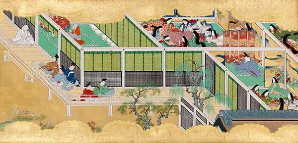 "Leaves of Wild Ginger" (Aoi) from Illustrated Handscrolls of The Tale of Genji (Moriyasu edition), Kyoto National Museum
