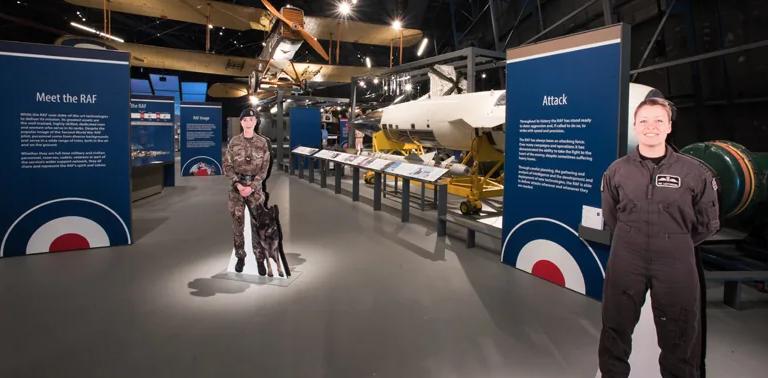 Hangar 1 at RAF Museum London, home to the RAF Stories exhibition