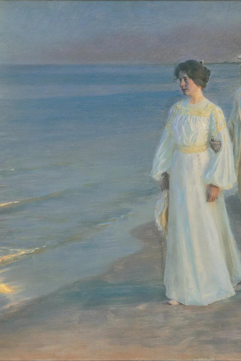 P.S. Krøyer, Summer Evening on the Beach at Skagen. The Painter and his Wife, 1899