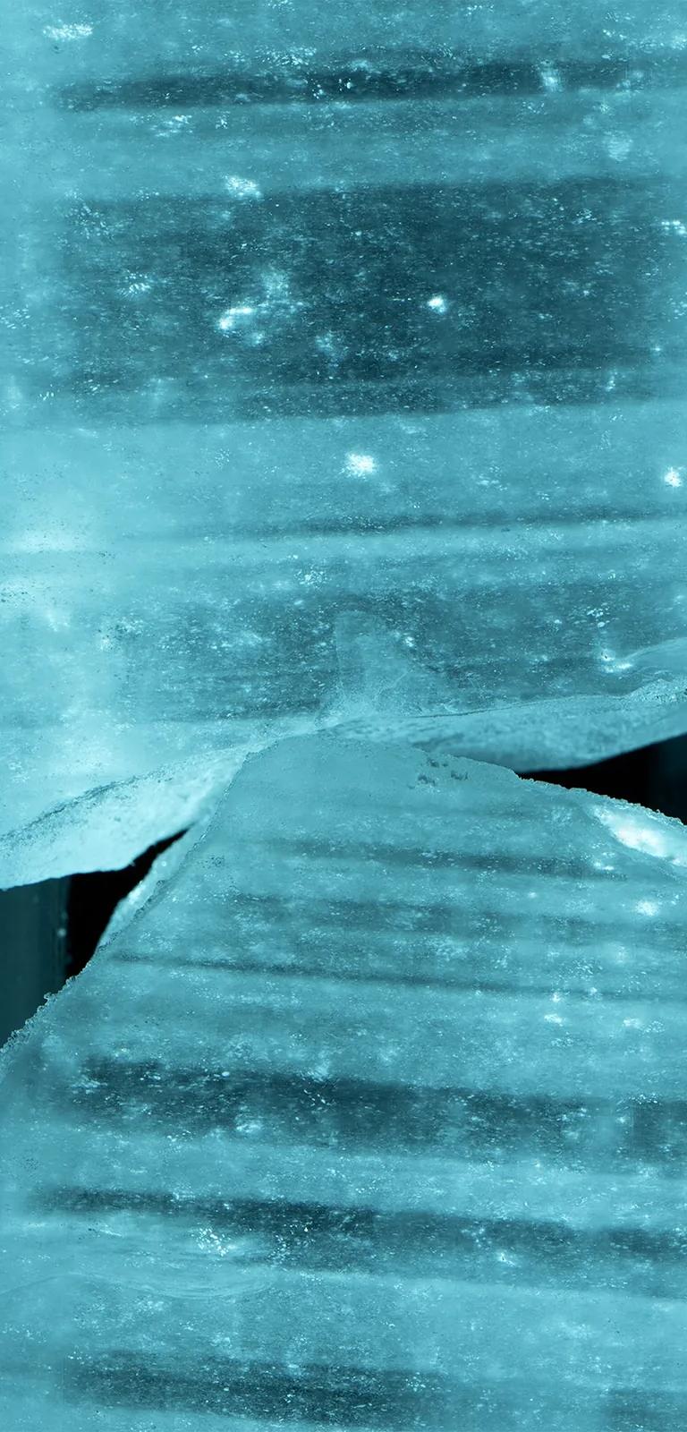Still from Peggy Weil's 88 Cores showing a Greenland ice core