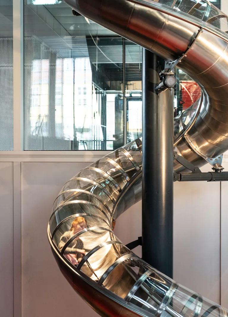 Carsten Höller's DAC Slide inside BLOX
