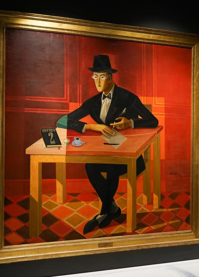Portrait of Fernando Pessoa by Almada Negreiros, on display at Casa Fernando Pessoa