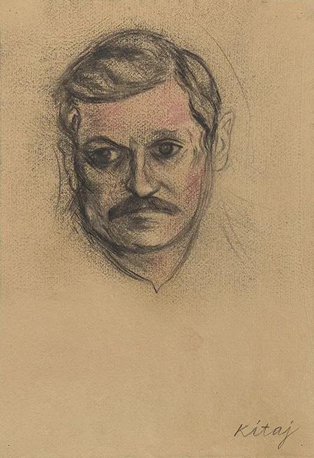 R. B. Kitaj portrait of John Ashbery from the Ashbery collection exhibition