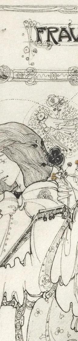 Jessie M. King, Fraunchyse (detail), c.1907, illustration of two women
