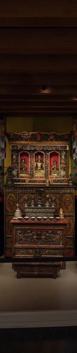 The Rubin Museum Tibetan Buddhist Shrine Room installed at the Brooklyn Museum