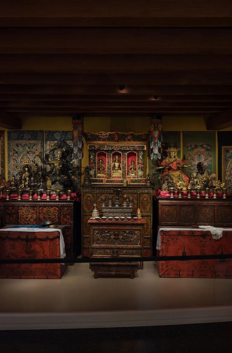 The Rubin Museum Tibetan Buddhist Shrine Room installed at the Brooklyn Museum