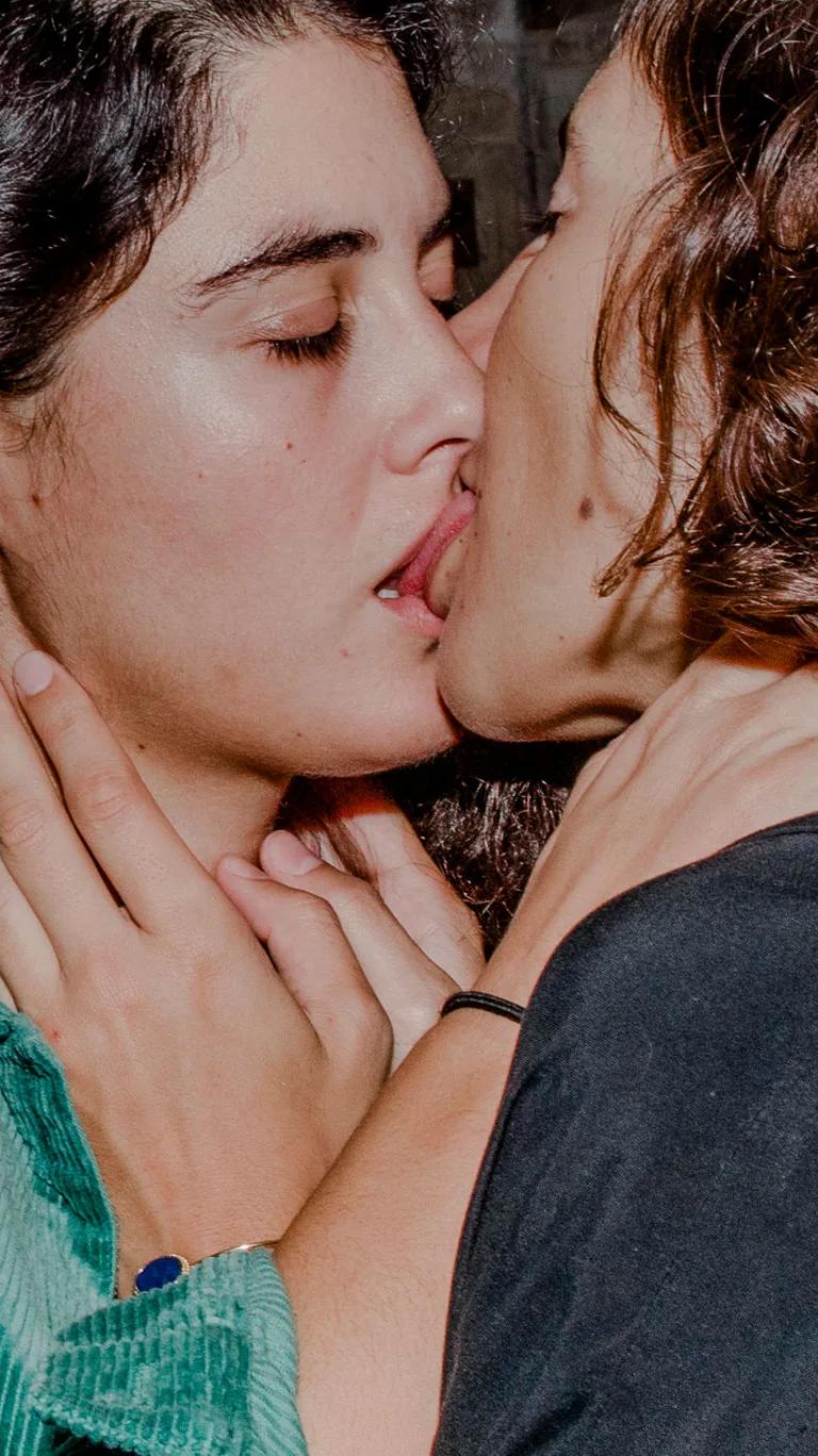 Two people kissing during the Beirut protests, from Myriam Boulos's What's Ours, 2019