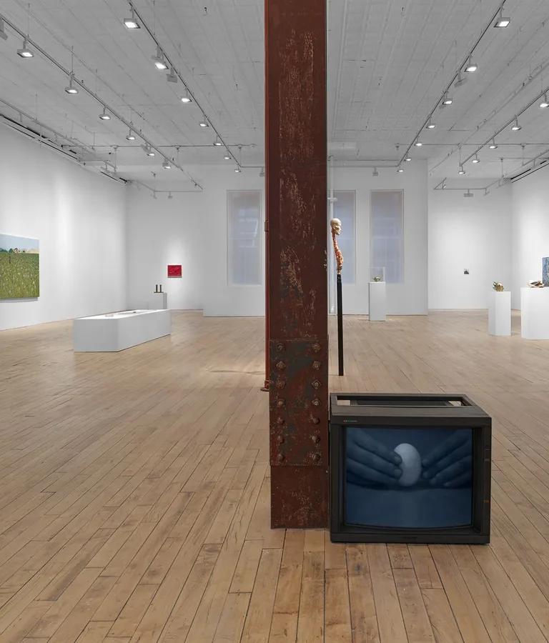Installation view of Statics of an Egg at David Zwirner, Tribeca, New York