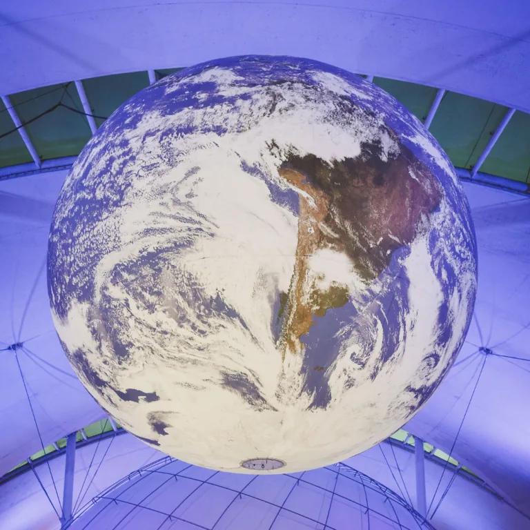 Luke Jerram's Gaia inflatable Earth at Dynamic Earth