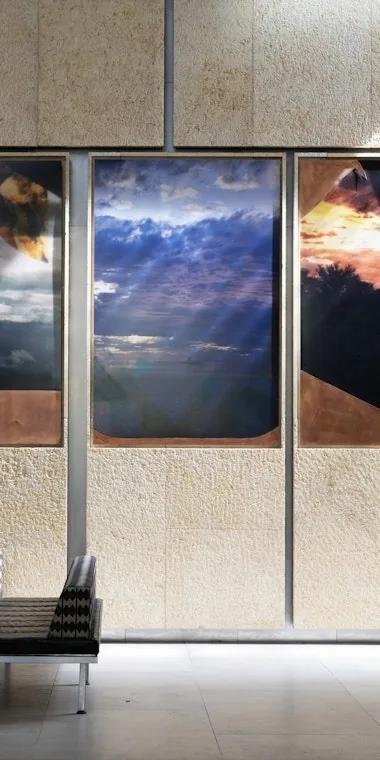 Installation view of Sky Hopinka: Red Metal Dust at the Barnes Foundation
