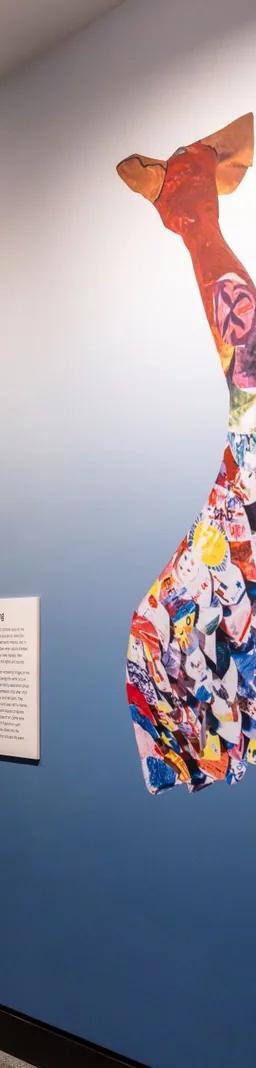 Children's artwork on display in the Drawing Meaning exhibition at the 9/11 Memorial Museum