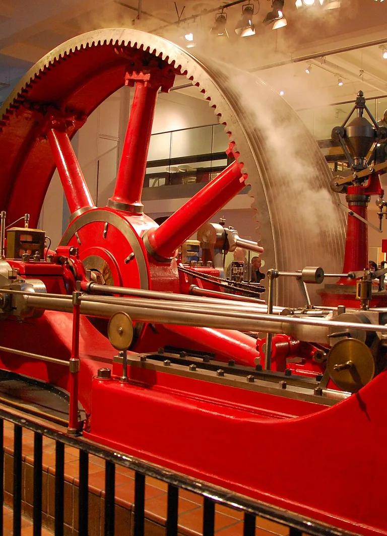 Historic steam engine on display at the Science Museum, London