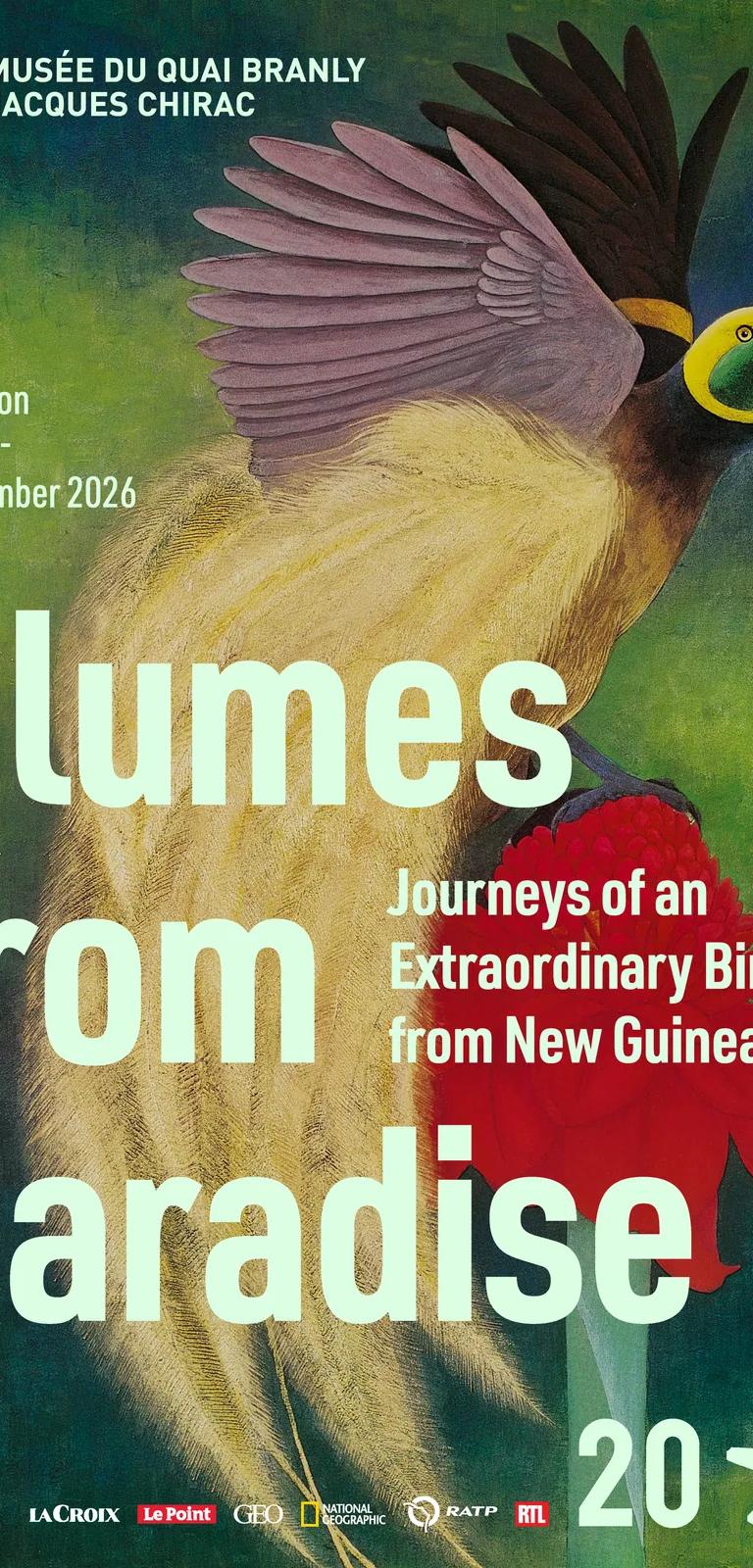 Poster for the Plumes from Paradise exhibition