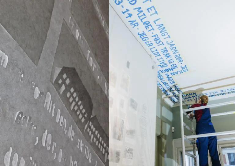Collage of contemporary artworks at the Museum of Copenhagen