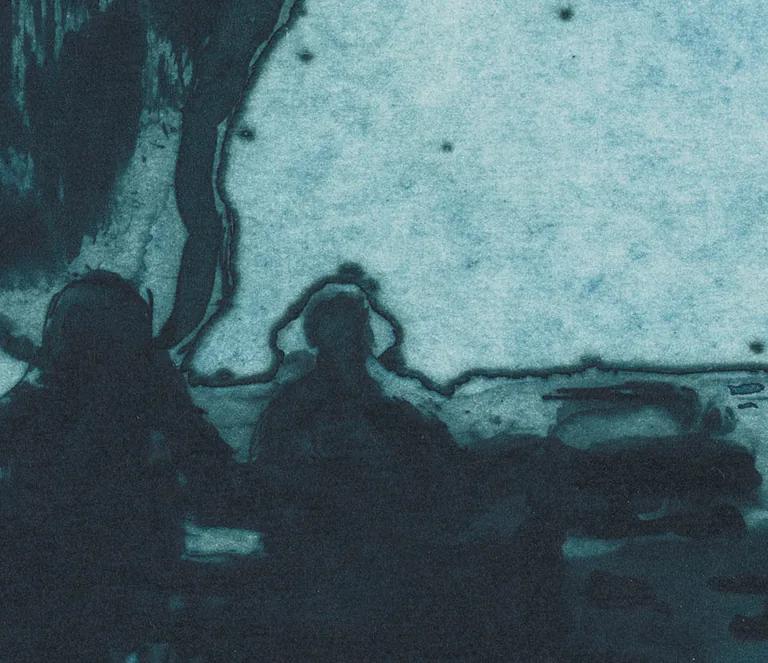 Boat Cave (Saut d'Eau) etching by Peter Doig