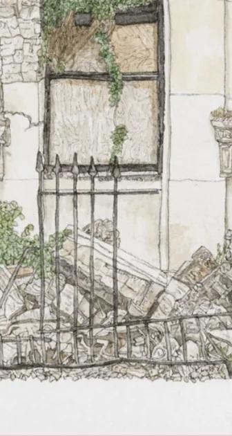 Michael Landy's watercolour of Sir John Soane's Museum imagined as a ruin