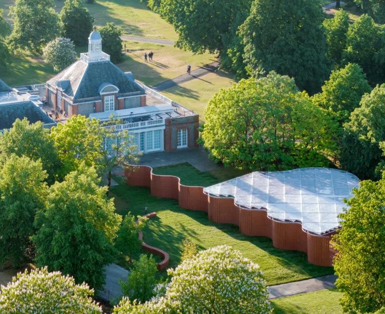 Serpentine Pavilion 2026 'a serpentine' by LANZA atelier, aerial view