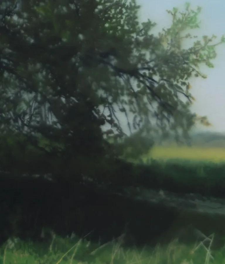 Landscape painting by Gerhard Richter on view at David Zwirner, New York