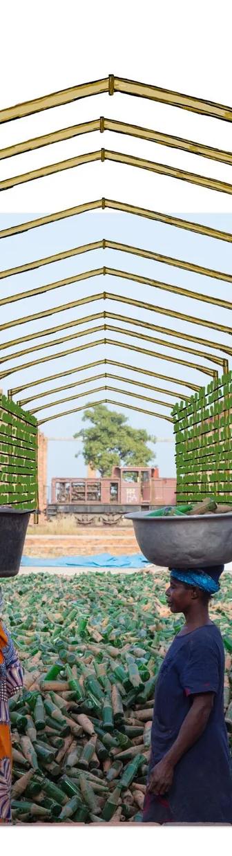Le Temps des récoltes, key visual for Ibrahim Mahama at the Fondation Cartier