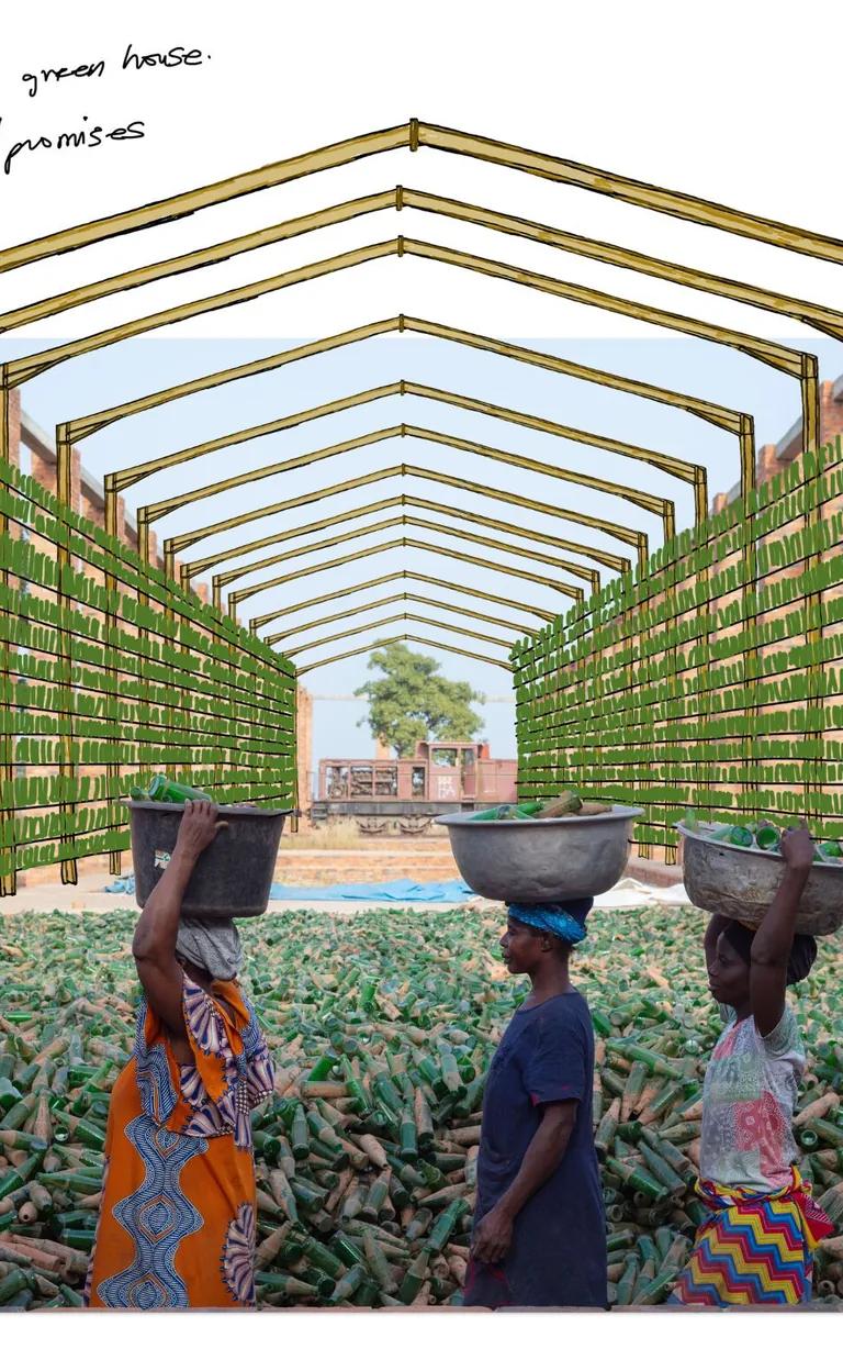 Le Temps des récoltes, key visual for Ibrahim Mahama at the Fondation Cartier