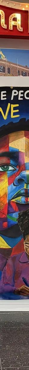 Barrett Keithley mural installation in the Chicago History Museum lobby