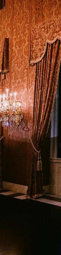 Japanese lacquerware and artefacts on display in the Throne Room of the Royal Palace Amsterdam