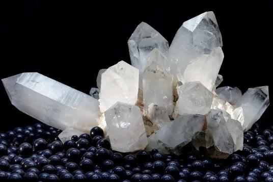 Mineral and gemstone display at Museum Mensch und Natur