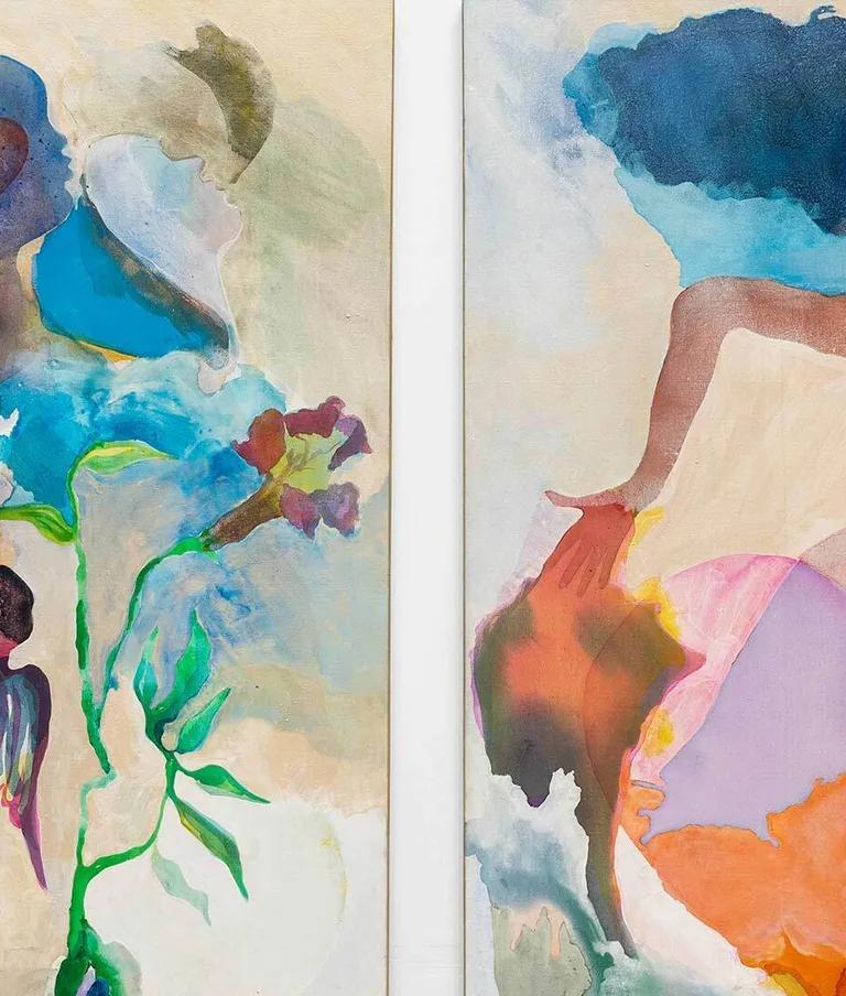 Suzanne Jackson, Wind and Water (detail), 1975, acrylic wash and graphite on gessoed canvas