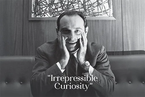 Poster for the Irrepressible Curiosity exhibition of the Leone Piccioni Collection