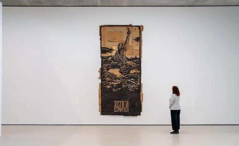 Installation view of the Andrea Bowers exhibition in Room 2 of the Pavilions at Glenstone