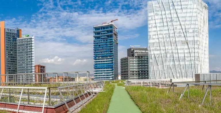 The Living Terrace green roof on the Museu Blau building