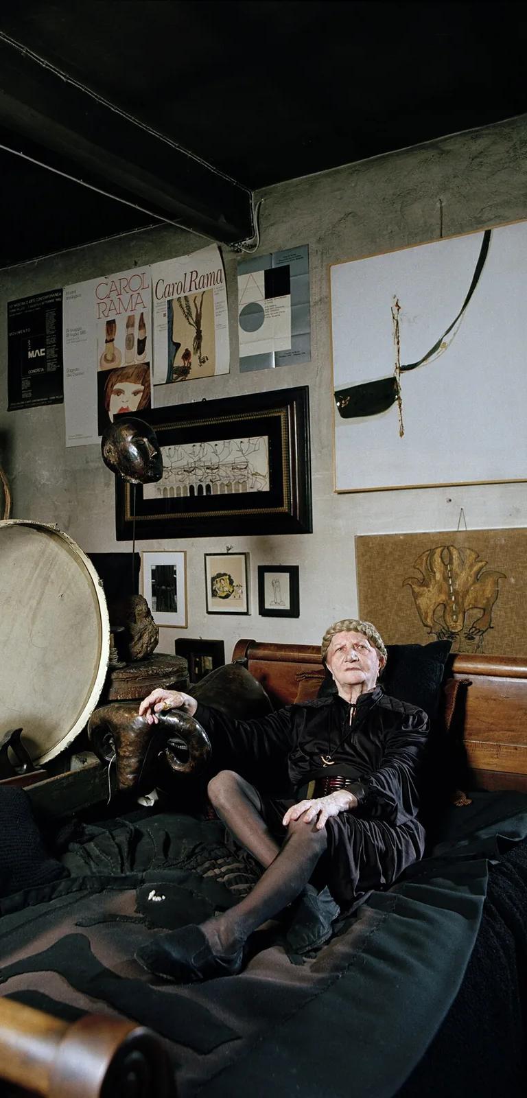 Portrait of artist Carol Rama, Turin 2003