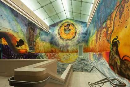 Chris Ofili's Requiem mural on Tate Britain's North Staircase