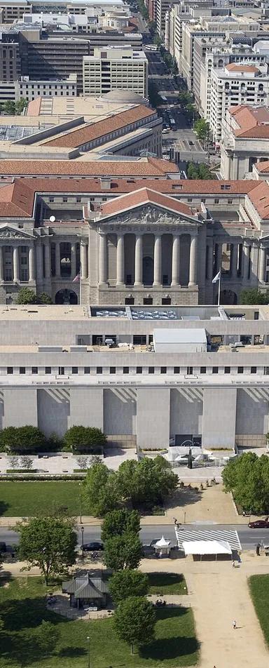 Aerial view of the National Museum of American History on the National Mall in Washington, D.C.