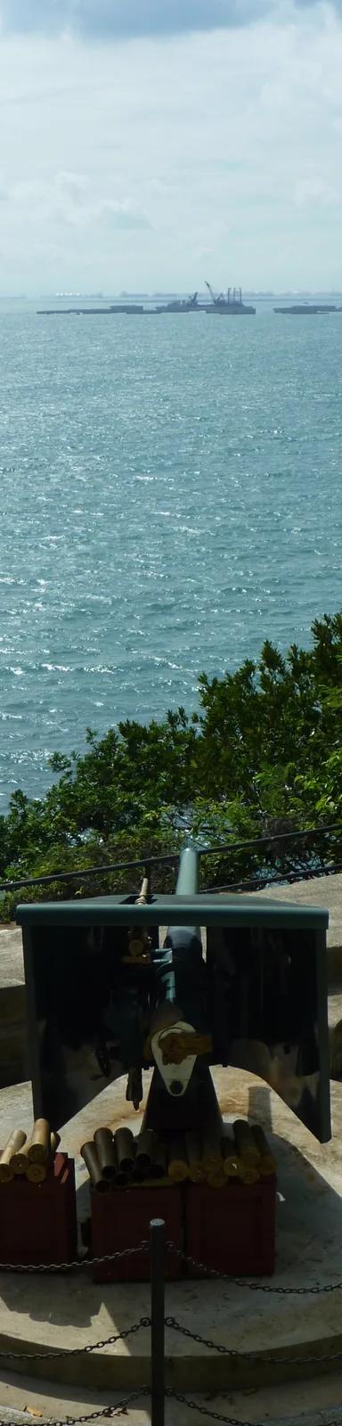 Exterior view of Fort Siloso coastal fort on Sentosa Island, Singapore