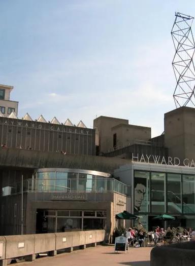 The brutalist concrete exterior of the Hayward Gallery on the South Bank