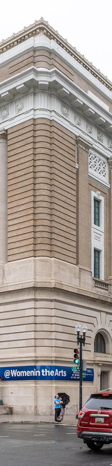 Exterior of the National Museum of Women in the Arts, a Renaissance Revival former Masonic Temple on the corner of New York Avenue and 13th Street NW in Washington, DC