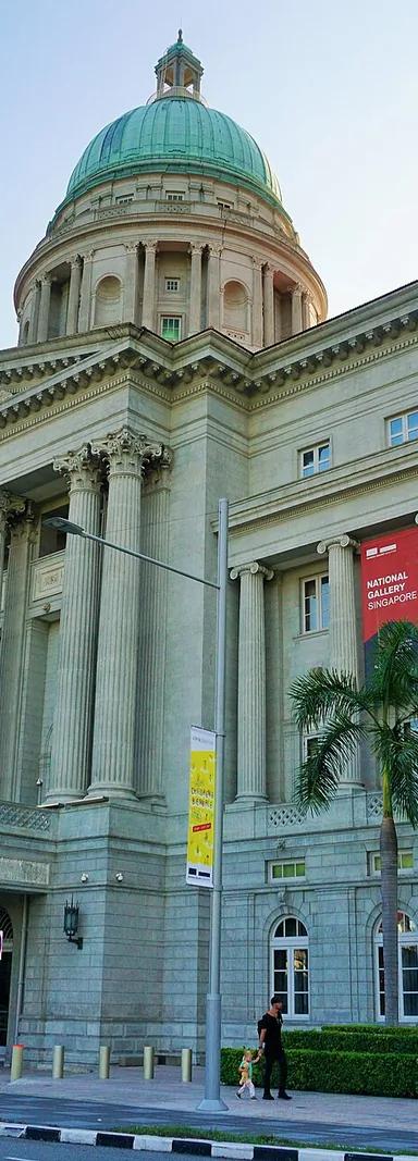 Exterior of National Gallery Singapore, the former Supreme Court and City Hall buildings