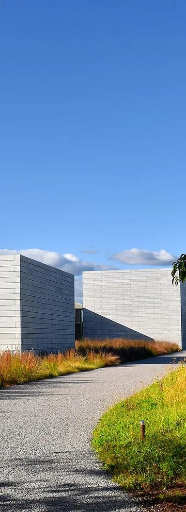 Walkway alongside the cast-concrete Pavilions at Glenstone Museum, Potomac, Maryland