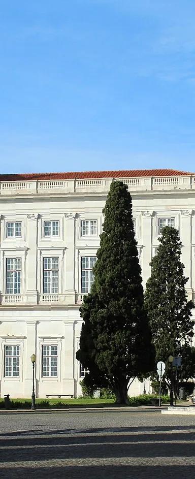 Neoclassical facade of the Palácio Nacional da Ajuda in Lisbon