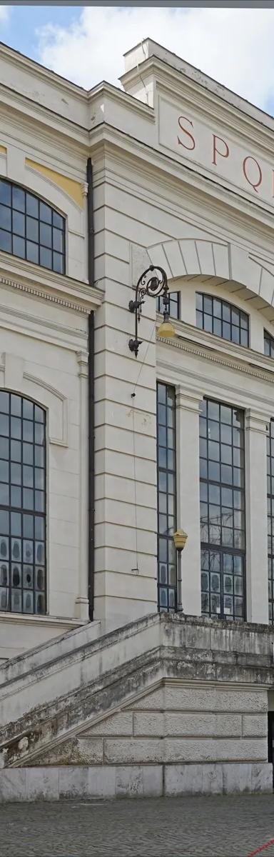 Exterior facade of the Centrale Montemartini, a former power station on Via Ostiense in Rome