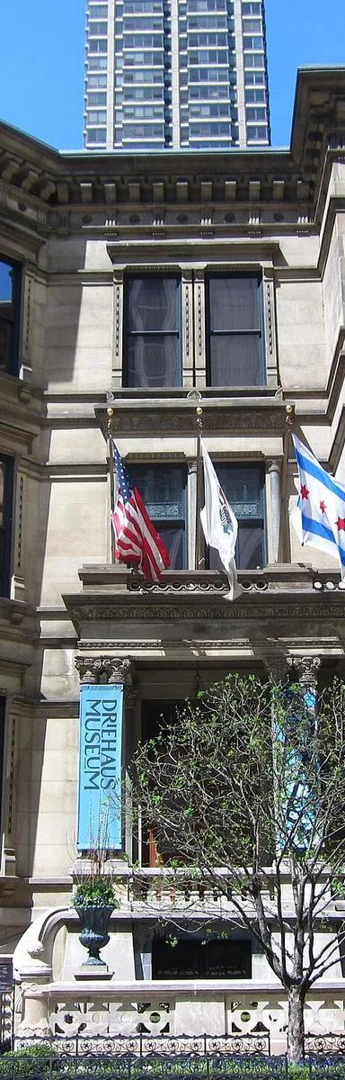 Exterior entrance of the Richard H. Driehaus Museum in the 1883 Nickerson House, 50 East Erie Street, Chicago