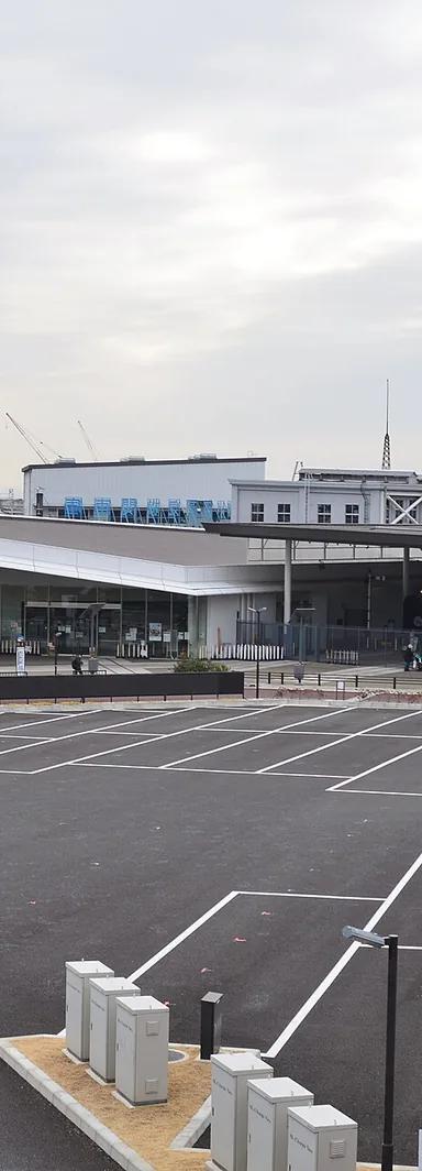 Entrance hall of the Kyoto Railway Museum with the former Nijo Station building on the left