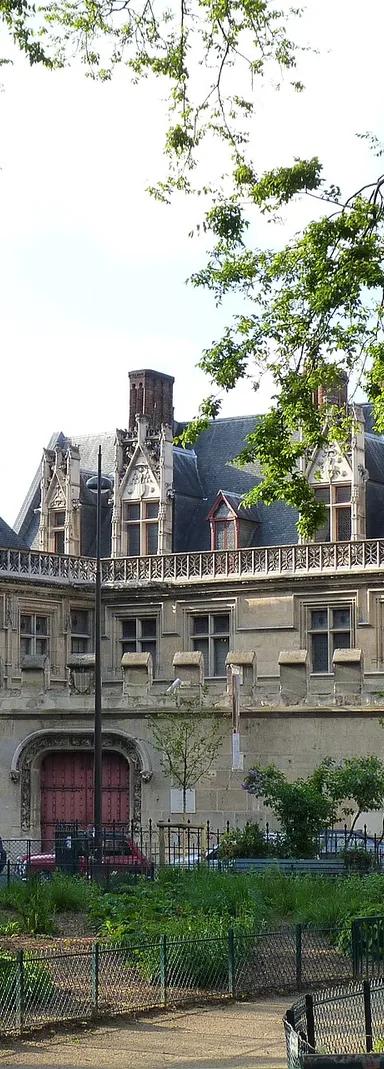 The flamboyant Gothic facade of the Hôtel de Cluny, home to the Musée de Cluny in Paris