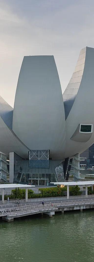 The lotus-shaped ArtScience Museum building at Marina Bay Sands, Singapore