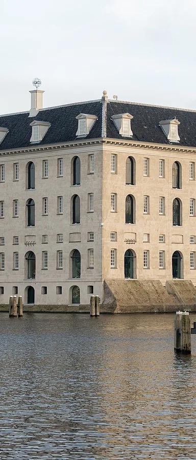 The 1656 naval storehouse housing Het Scheepvaartmuseum on Kattenburgerplein, Amsterdam