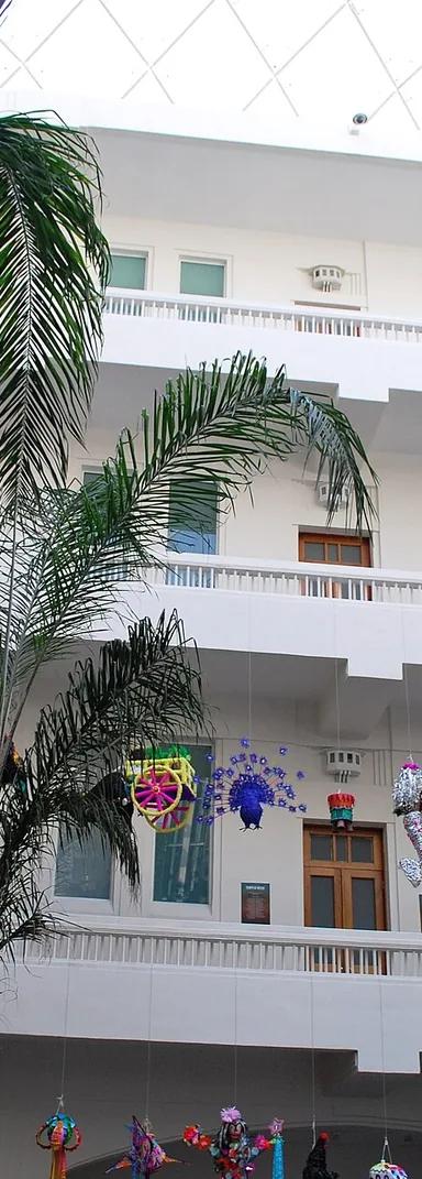 Art Deco upper storeys of the Museo de Arte Popular building on Revillagigedo, Mexico City